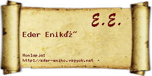 Eder Enikő névjegykártya
